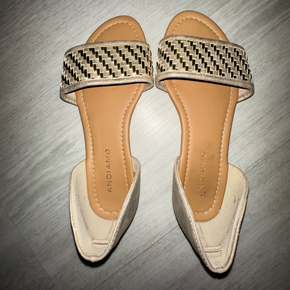 Beige and gold sandals